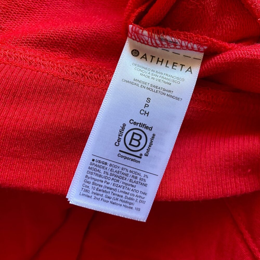 Athleta Beyond Soft Matador Red Long Sleeve Mindset Sweatshirt Top Size S View 4